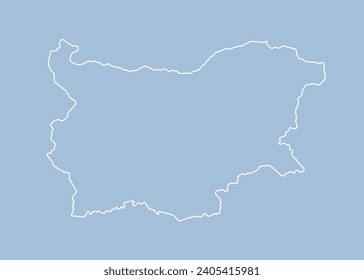 Detailed vector map Bulgaria - border, frontier, boundary country - isolated on background. Template Europe outline country for pattern, report, infographic, backdrop. Silhouette of the map Bulgaria