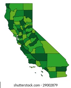 detailed vector map of california