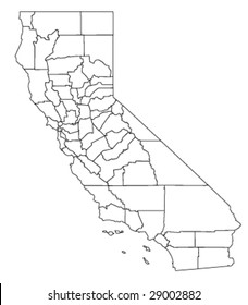 detailed vector map of california