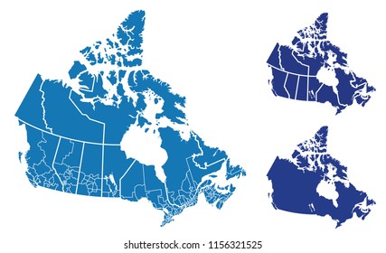 Detailed Vector Map Canada Stock Vector (Royalty Free) 1156321525 ...