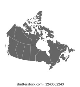 Detailed vector map of the Canada