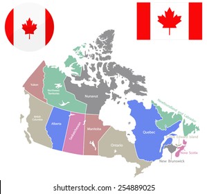 Detailed vector map of Canada 