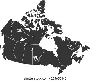Detailed vector map of the Canada