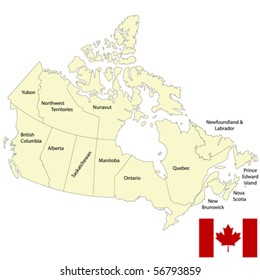 Detailed vector map of Canada