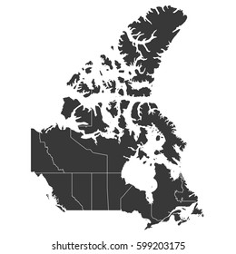 Detailed Vector Map Canada Stock Vector (Royalty Free) 599203175