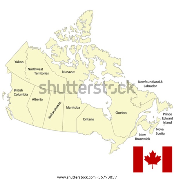 Detailed Vector Map Canada Stock Vector (Royalty Free) 56793859