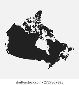 Mapa detalhado do vetor de Canadá isolado no fundo. Modelo de país americano para padrão, relatório, infográfico, pano de fundo. Descrição do conceito do Canadá. Mapa de contorno para educação, ilustração