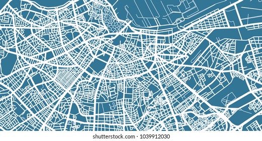 Detailed vector map of Casablanca, scale 1:30 000, Morocco