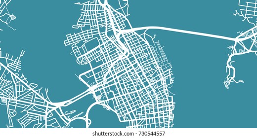 Detailed vector map of Charleston, scale 1:30 000, USA