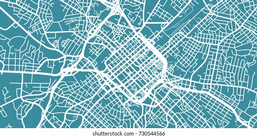 Mapa vectorial detallado de Charlotte, escala 1:30 000, EE.UU.