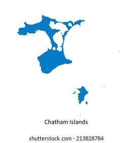 Detailed vector map of Chatham Islands