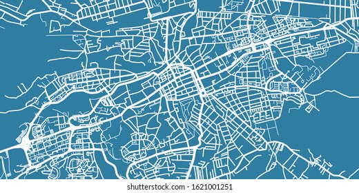 Detailed vector map of Cluj, scale 1:10 000, Romania