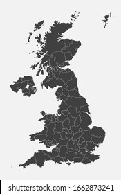 El Reino Unido aislado en segundo plano. La plantilla, el informe, la infografía, el telón de fondo de Gran Bretaña. Europa Inglaterra patrón de nación o concepto de símbolo de silueta. Islas del Reino Unido.