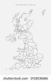 Detailed vector map country The United Kingdom isolated on background. The Great Britain template, report, infographic, backdrop. Europe England nation pattern or silhouette sign concept. UK islands.