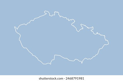 Detailed vector map Czech - border, frontier, boundary country - isolated on background. Template Europe outline country for pattern, report, infographic, backdrop. Silhouette of map Czech Republic