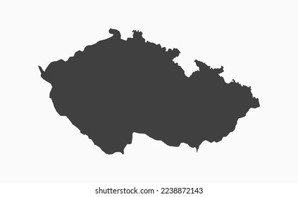 Mapa vectorial detallado Checo aislado en el fondo. Plantilla Europa país para patrones, informes, infografía, fondo. Esbozo conceptual del estado checo. Mapa de contorno para la educación, ilustración