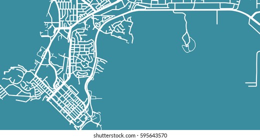 Detailed vector map of Darwin, scale 1:30 000, Australia