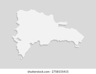 Detailed vector map of Dominican Republic isolated on background. Concept outline of state. Contour map for education, illustration. Template Caribbean country for pattern, report infographic backdrop