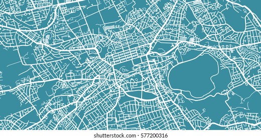 Detailed vector map of Edinburgh, scale 1:30 000, Scotland