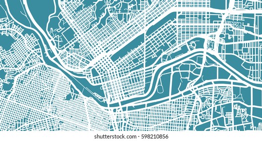 Detailed vector map of El Paso, scale 1:30 000, USA