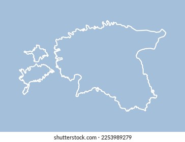 Detailed vector map Estonia - border, frontier, boundary country - isolated on background. Template Europe outline country for pattern, report, infographic, backdrop. Silhouette of the map Estonia