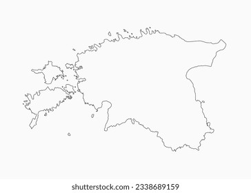 Detailed vector map Estonia - border, frontier, boundary country - isolated on background. Template Europe outline country for pattern, report, infographic, backdrop. Silhouette of the map Estonia