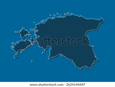 Detailed vector map Estonia - border, frontier, boundary country - isolated on background. Template Europe outline country for pattern, report, infographic, backdrop. Silhouette of the map Estonia