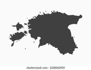 Detailed vector map Estonia isolated on background. Template Europe country for pattern, report, infographic, backdrop. Concept outline of the state Estonia. Contour map for education, illustration