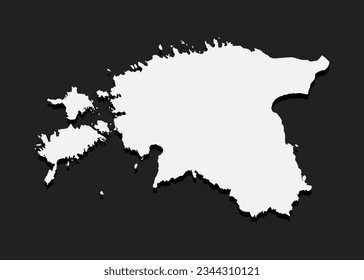 Detaillierte Vektorkarte Estland einzeln auf Hintergrund. Template Europe Land für Muster, Bericht, Infografik, Hintergrund. Konzept des Staates Estland. Kontaktkarte für Bildung, Illustration