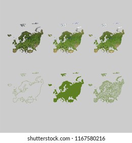 Detailed vector map of the Europe