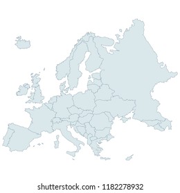 Detailed vector map of the Europe