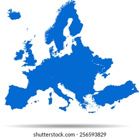 Detailed vector map of the Europe