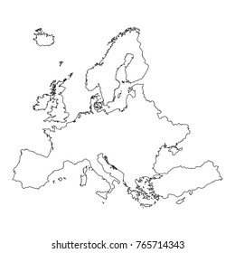 Detailed vector map of the Europe