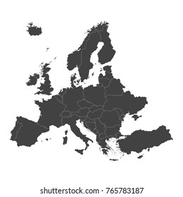 Detailed vector map of the Europe