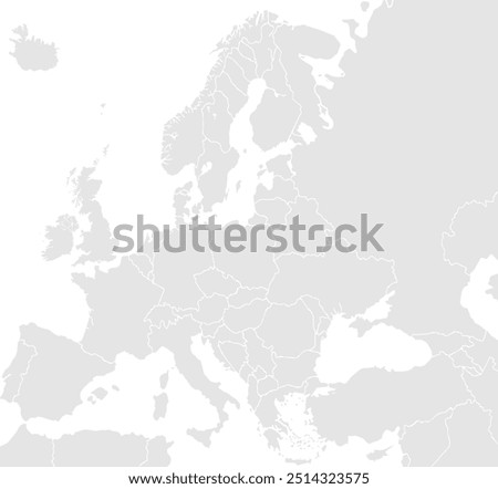 Detailed vector map of Europe.