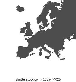 Detailed vector map of the Europe - Vector illustration