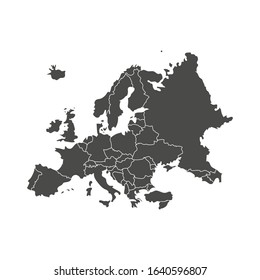 Detailed vector map of the Europe - Vector illustration
