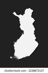 Detailed vector map Finland isolated on background. Template Europe country for pattern, report, infographic, backdrop. Concept outline of the state Finland. Contour map for education, illustration