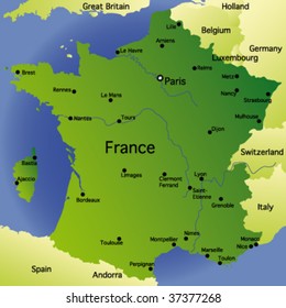 detailed vector map of france
