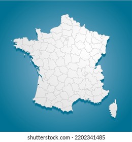 Detailed Vector Map France Divided On Stock Vector Royalty Free Shutterstock