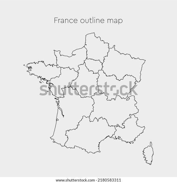 Detailed vector map France divided on regions\
isolated on background. Template Europe country for pattern,\
infographic, design, illustration. Outline concept of\
administrative divisions state\
France