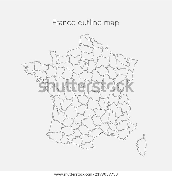 Detailed vector map France divided on regions\
isolated on background. Template Europe country for pattern,\
infographic, design, illustration. Outline concept of\
administrative divisions state\
France