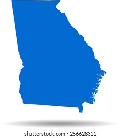 Detailed vector map of the Georgia