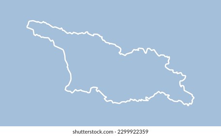 Detailed vector map Georgia - border, frontier, boundary country - isolated on background. Template Asia outline country for pattern, report, infographic, backdrop. Silhouette of the map Georgia