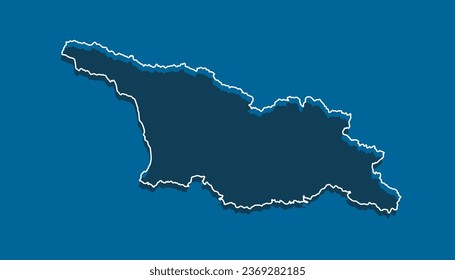 Detailed vector map Georgia - border, frontier, boundary country - isolated on background. Template Asia outline country for pattern, report, infographic, backdrop. Silhouette of the map Georgia