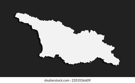 Detailed vector map Georgia isolated on background. Template Asia country for pattern, report, infographic, backdrop. Concept outline of the state Georgia. Contour map for education, illustration