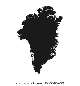 Detailed vector map of Greenland on white background