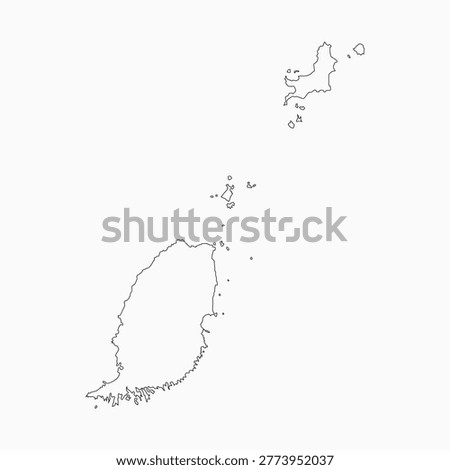 Detailed vector map of Grenada - border, frontier, boundary country - isolated on background. Template Caribbean outline country for pattern, report, infographic, backdrop. Silhouette of map Grenada
