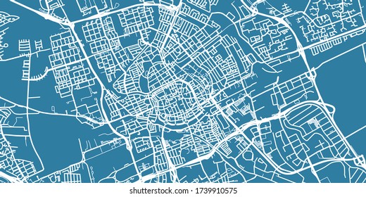 Detailed Vector Map Groningen Scale 110 Stock Vector (Royalty Free ...