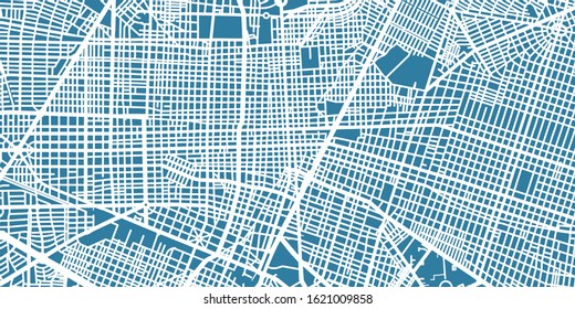 Detailed vector map of Guadalajara, scale 1:10 000, Mexico
